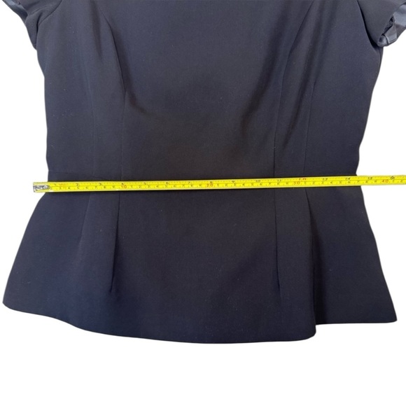 Halogen Black Business Dress Top, Short Sleeve with Zippered Back, Lined - Picture 7 of 16